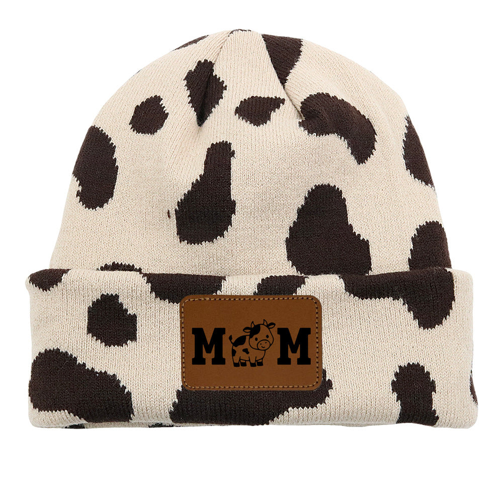 Wholesale Knitted Hat MOM Cow DAD Woolen Hat